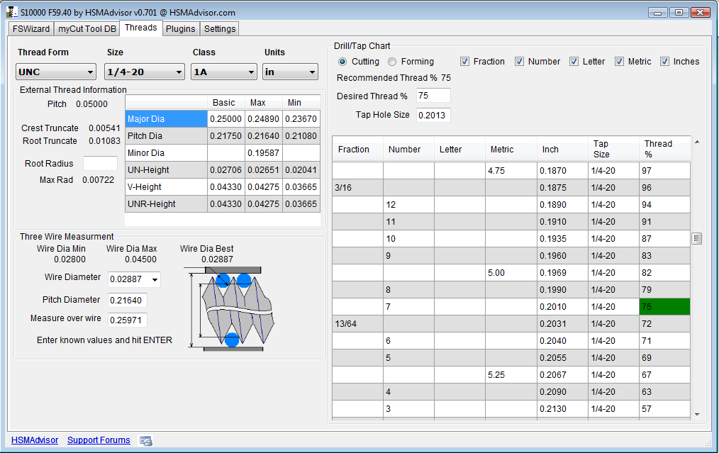 Advanced Speed and Feed Calculator Screen Shots and Features HSMAdvisor